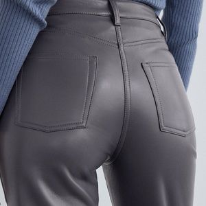 Aritzia high waisted vegan leather “Melina” pant in shiitake colour.